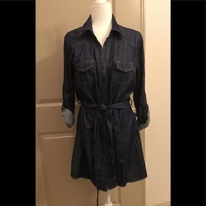Denim button up shirt dress